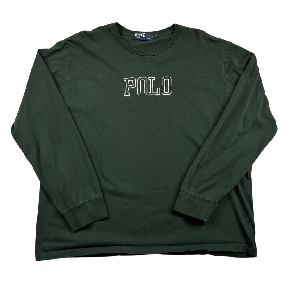 Vintage Polo Ralph Lauren T Shirt Men XXL Dark Green Collegiate Logo 90s Y2K